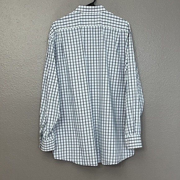 Tommy Hilfiger Regular Fit 17 34-35 Dress Shirt Checkered White Blue - Picture 8 of 9